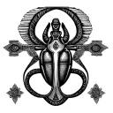 Scarab Egypt Ankh Cross tattoo design idea