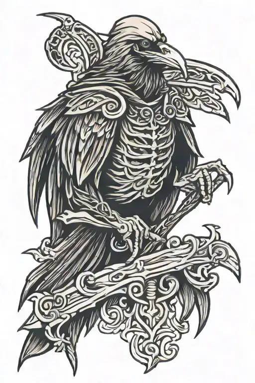 Raven Grim Reaper tattoo design idea