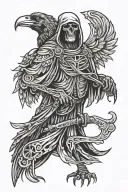 Raven Grim Reaper tattoo design idea