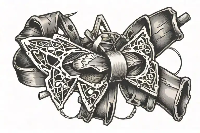 Chevy bowtie and barbwire tattoo design idea