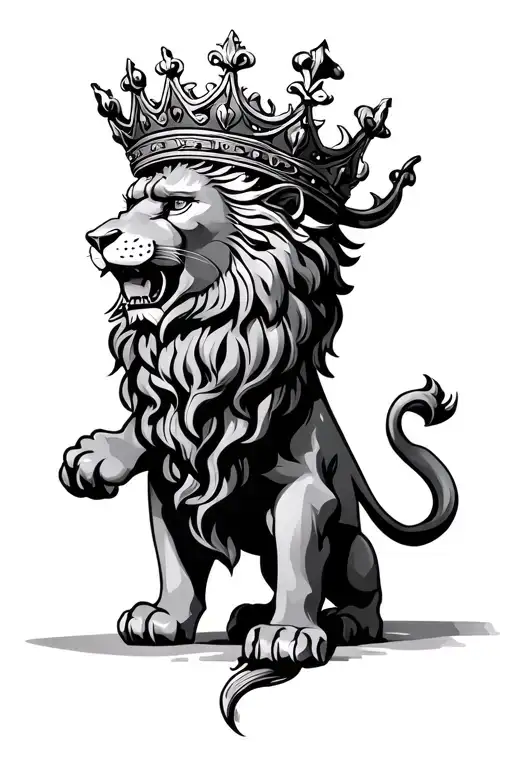 Scottish lion with a crown tattoo design idea