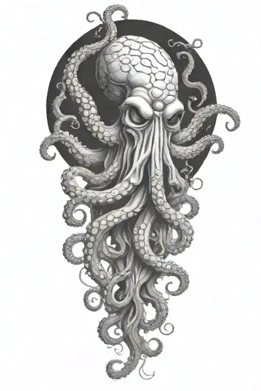 octopus wrapping its tentacles tattoo design idea