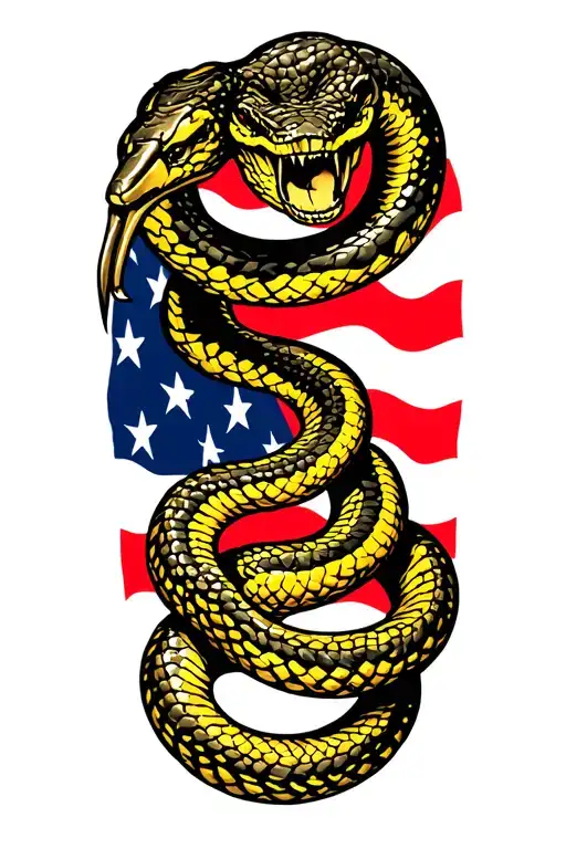 don't tread on me snake patriot yellow 2nd amendment tattoo design idea