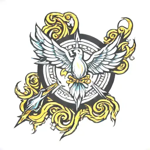 Holy Spirit wand fire tattoo design idea