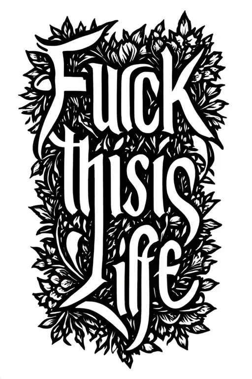"Fuck this life" fuck this life witchy tattoo design idea