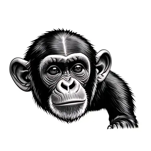 Baby Chimp tattoo design idea