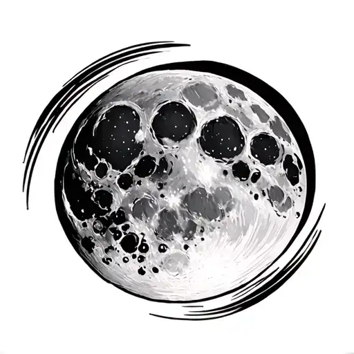 waning gibbous moon inside waxing gibbous moon tattoo design idea