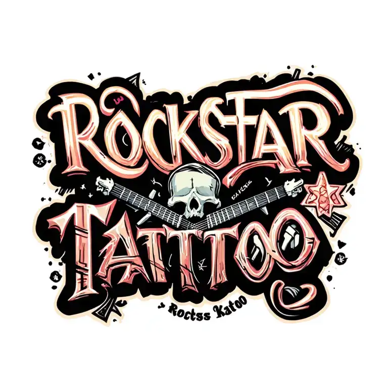 rockstar text tattoo tattoo design idea
