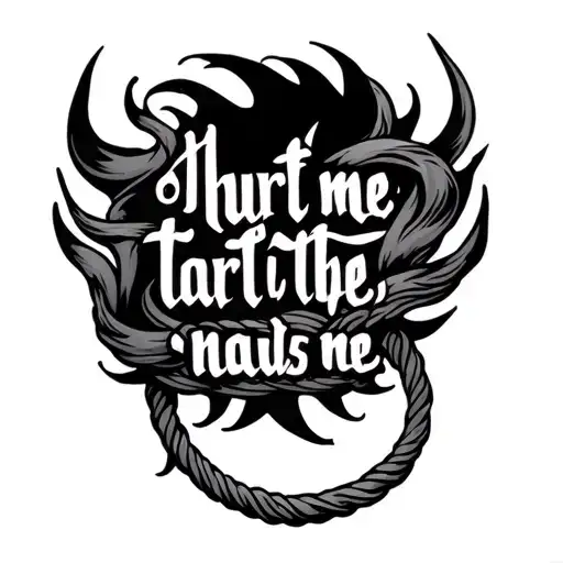 a nine tails whip with quote "hurt me" tattoo design idea