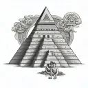 Aztec pyramid with my three children inside Lelia Elias yari tattoo design idea