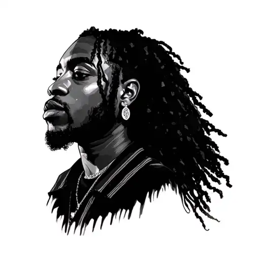 Kendrick Lamar GNX album cover merged with SZA's LANA tattoo design idea