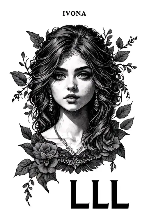 "Ivona" Caligraphy lettering "LLL" tattoo design idea