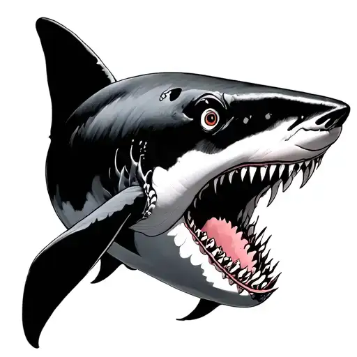 Japanese Style Shark tattoo design idea