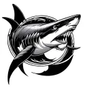 Japanese Style Shark tattoo design idea