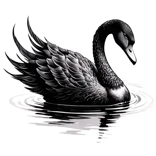 Black Swan tattoo design idea