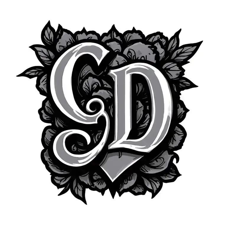 "C D" Herz tattoo design idea