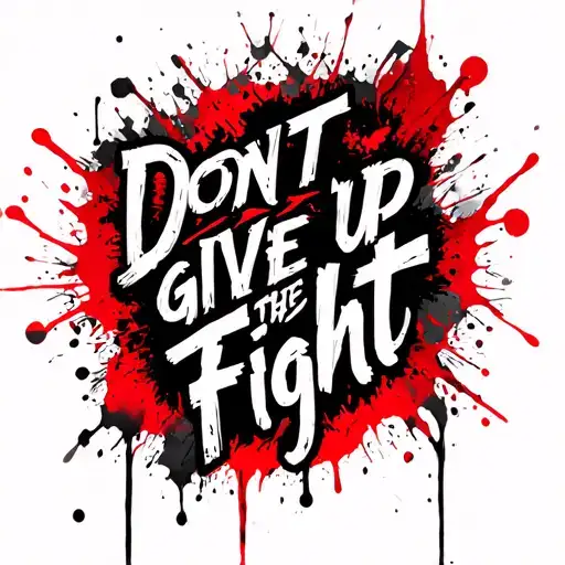 "DONT GIVE UP THE FIGHT" Gangster tattoo design idea