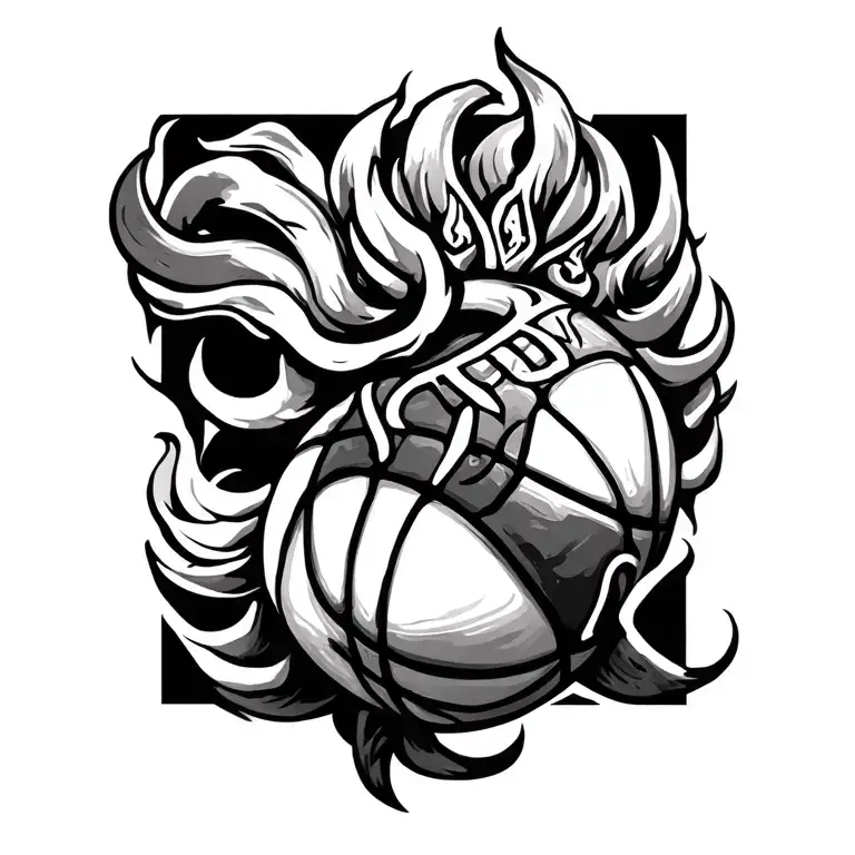 vajra and basket ball tattoo design idea