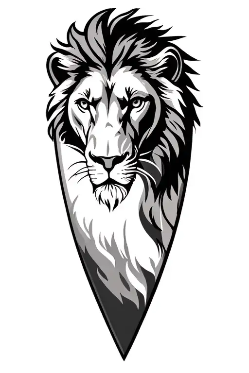 sheild with lion on it  tattoo design idea