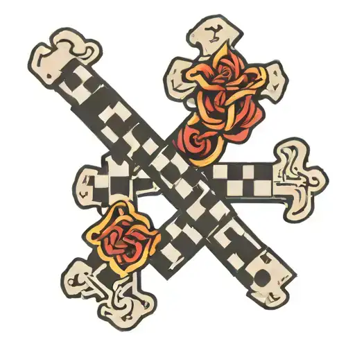 crossword puzzle piece intertwined tattoo design idea