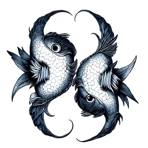 libra and pisces tattoo design idea