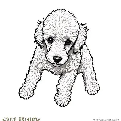 a poodle puppy tattoo design idea