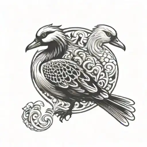 vietnamese bird and finnish swan tattoo design idea