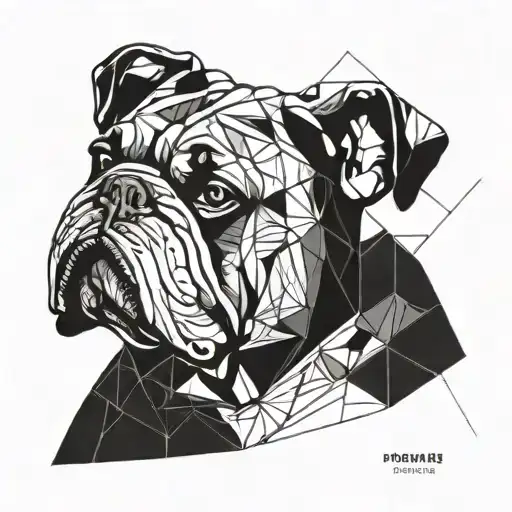 English bulldog whit a parakeet with outstretched wings tattoo design idea