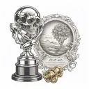 oscar trophy and 33 tattoo design idea