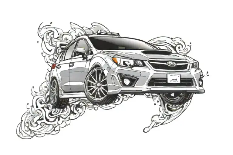 2014 subaru impreza hatchback sport premium 2.0i in charcoal grey, slammed, on aodhan ah02 wheels, initial d style  tattoo design idea