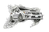 2014 subaru impreza hatchback sport premium 2.0i in charcoal grey, slammed, on aodhan ah02 wheels, initial d style  tattoo design idea