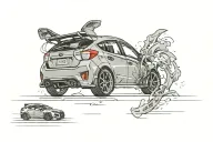 2014 subaru impreza hatchback sport premium 2.0i in charcoal grey, slammed, on aodhan ah02 wheels, initial d style  tattoo design idea