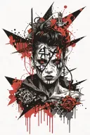 mystery warrior, gothic inspired tattoo tattoo design idea