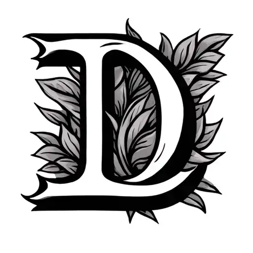 friendship symbol and letter d tattoo design idea