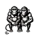 3 wise monkeys tattoo design idea