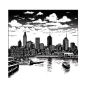 Baltimore city skyline tattoo design idea