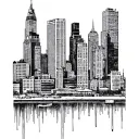 Baltimore city skyline tattoo design idea