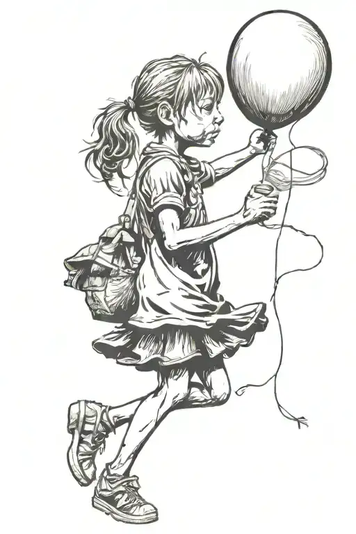 The girl with the balloon, by banksy, but instead of a girl, its gollum trying to reach the heart tattoo design idea