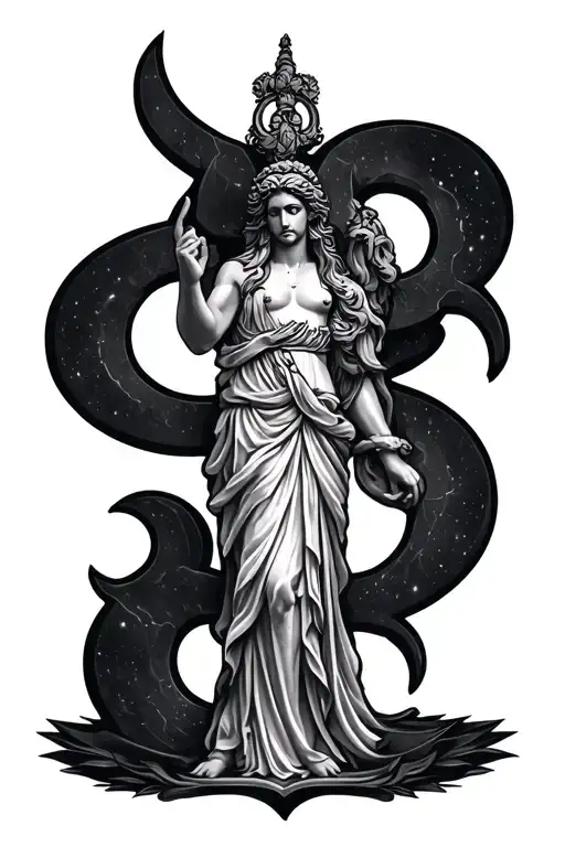 god symbol in alchemy tattoo design idea