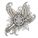 I want a Right chest to arm tattoo, from chest there is R symbol that reminds me of us 3 siblings. from right chest to a tattoo design idea