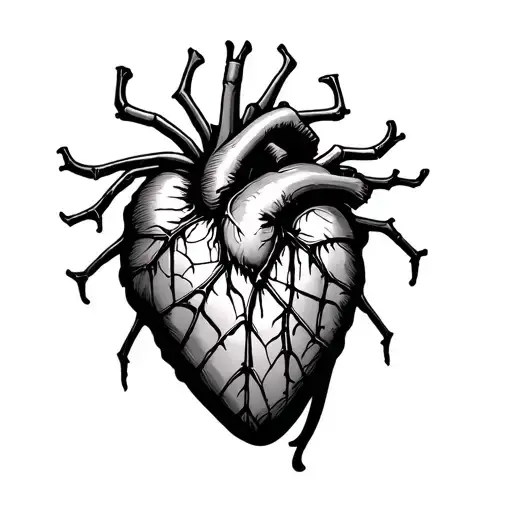 zombie heart spiderweb tattoo outline simple tattoo design idea