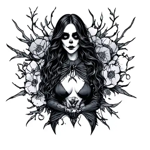 suicide dark goth tattoo design idea