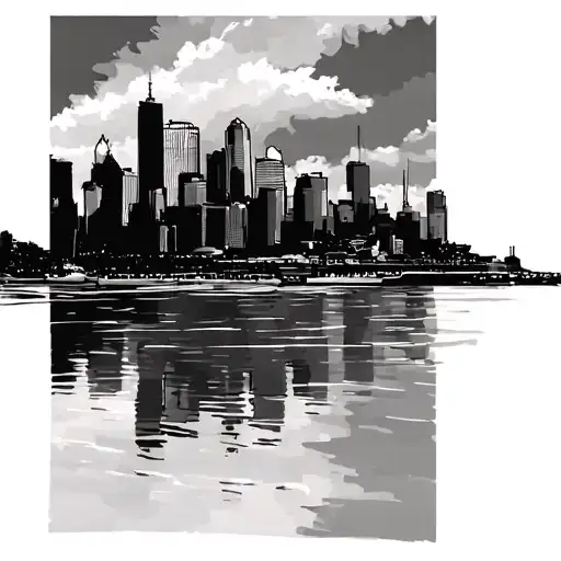 Sydney Skyline tattoo design idea