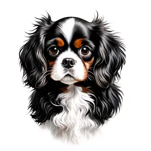 Cavalier King Charles Spaniel tattoo design idea