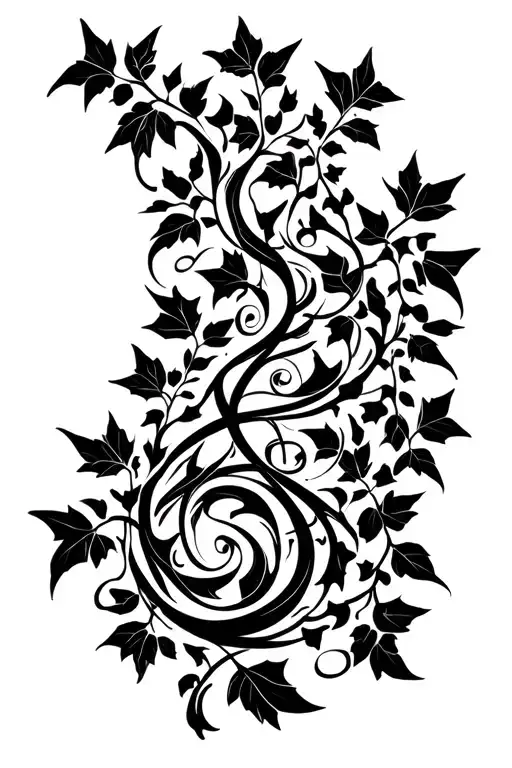 tribal ivy vines wrapping tattoo design idea