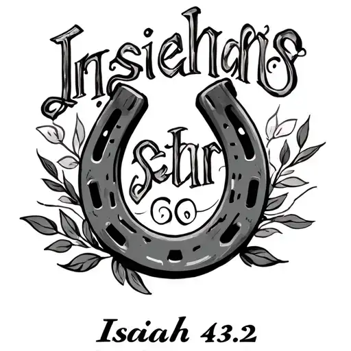 "Isaiah 43:2" Horse shoe tattoo design idea