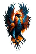 Dark Creepy phoenix tattoo design idea