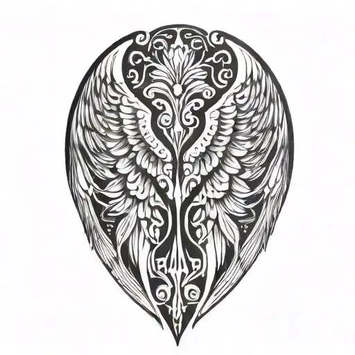 angel wing stock tattoo design idea