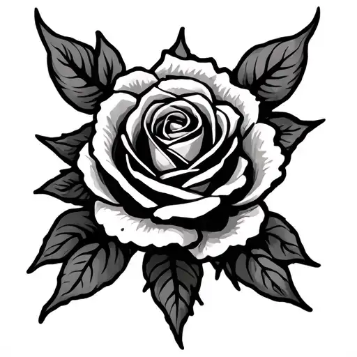 western cross rose tattoo design idea