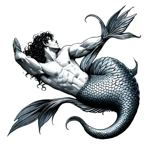 Gay Merman tattoo design idea